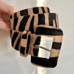 Maryam Nassir Zadeh zebra pony hair belt XS S tan black MNZ